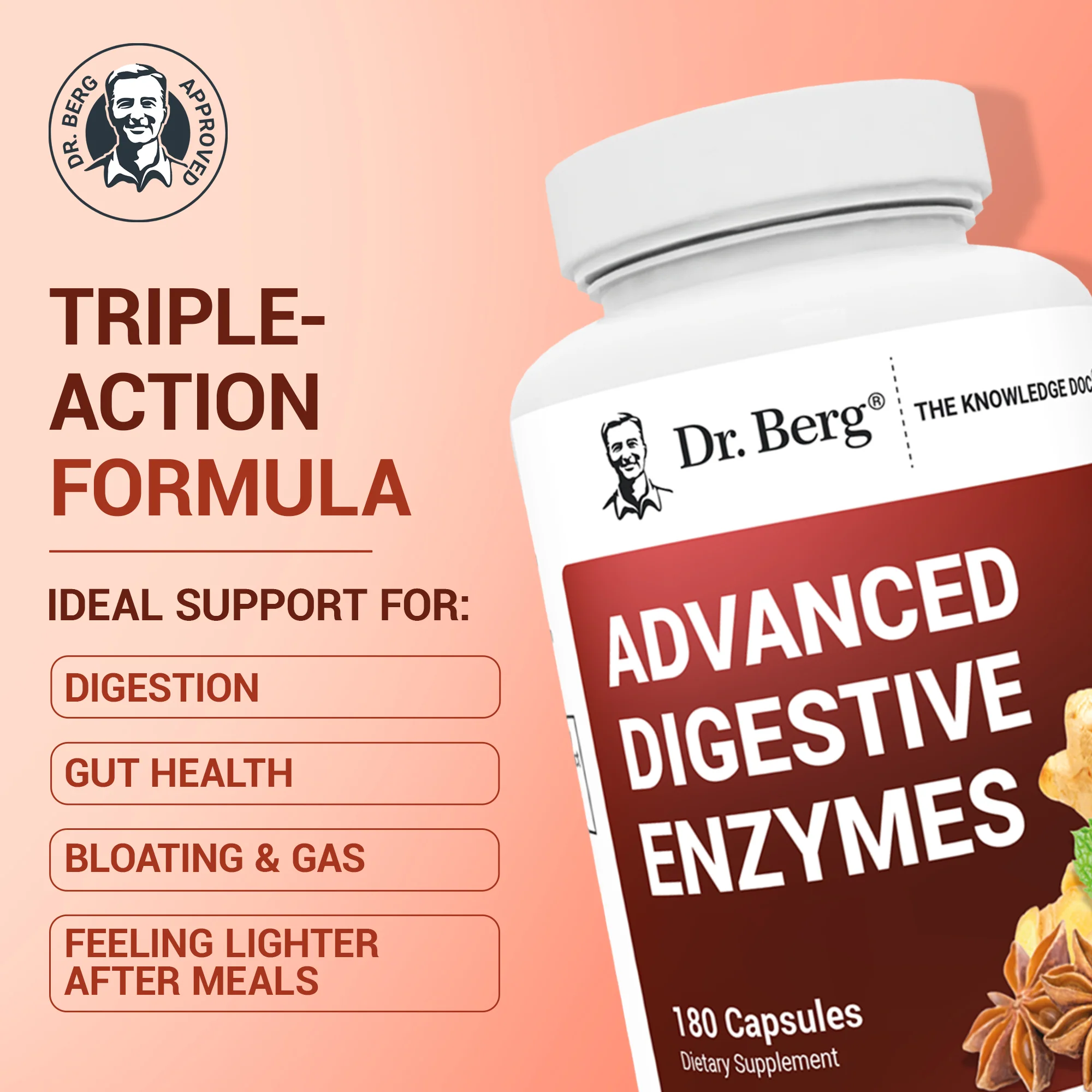Advanced Digestive Enzymes with Apple Cider Vinegar and Pancreatin – 180 Capsules - Image 5