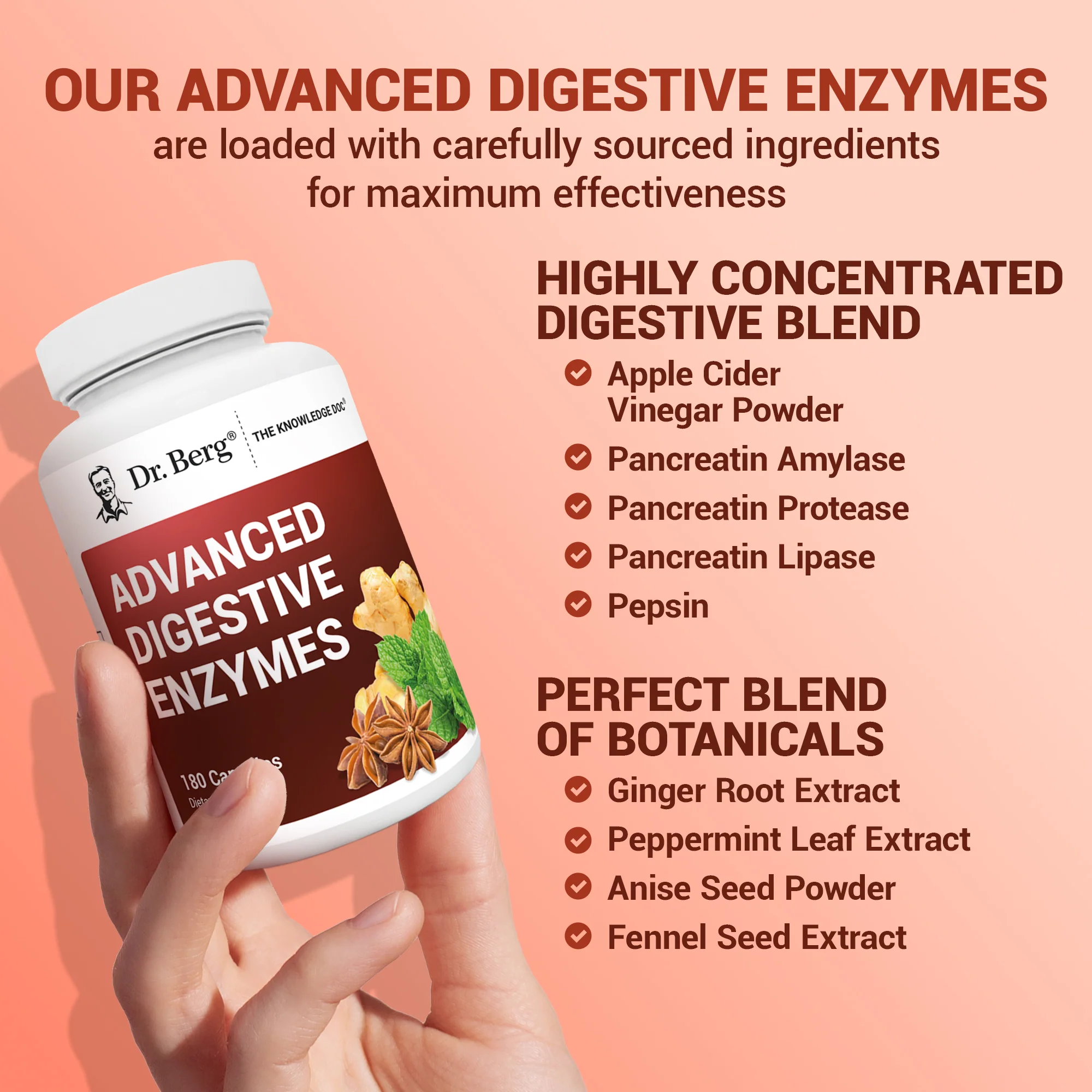Advanced Digestive Enzymes with Apple Cider Vinegar and Pancreatin – 180 Capsules - Image 7
