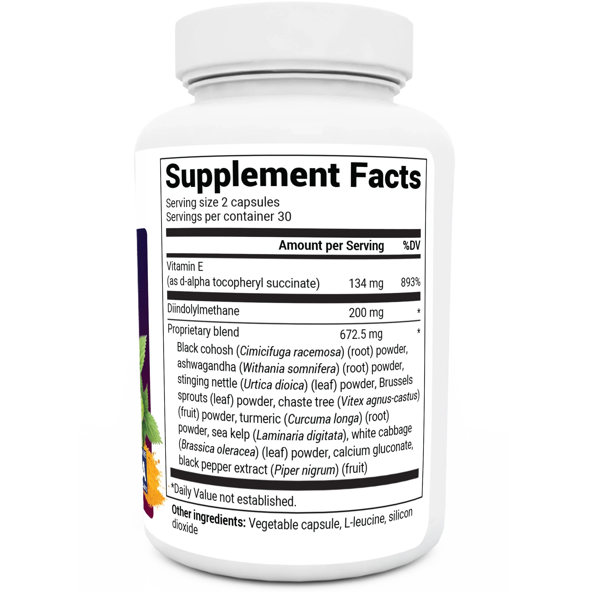 DIM Supplement Estrogen Balance with Black Cohosh and Ashwagandha – 60 Capsules - Image 3