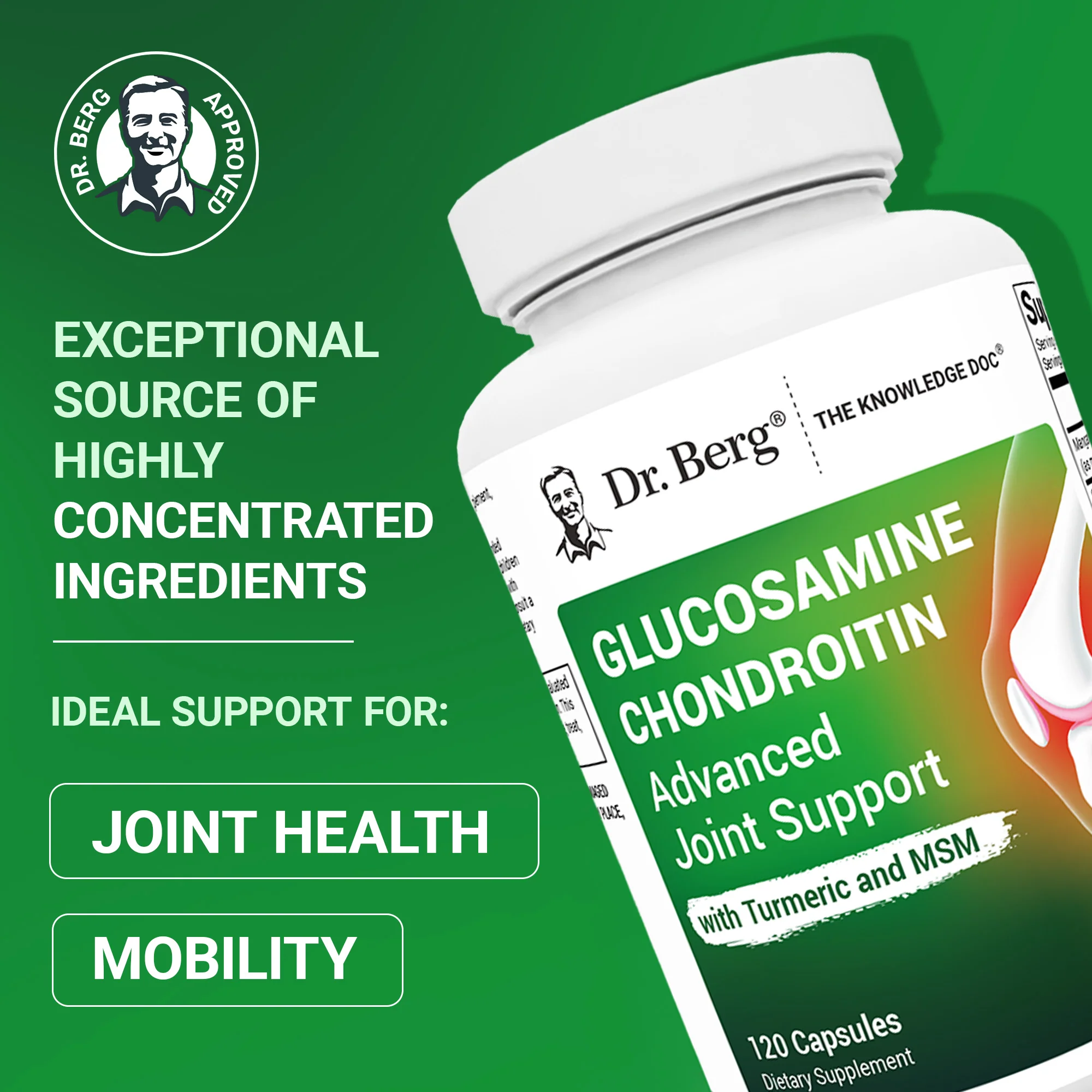 Glucosamine Chondroitin Advanced Joint Support with MSM – 120 Vegetable Capsules - Image 5