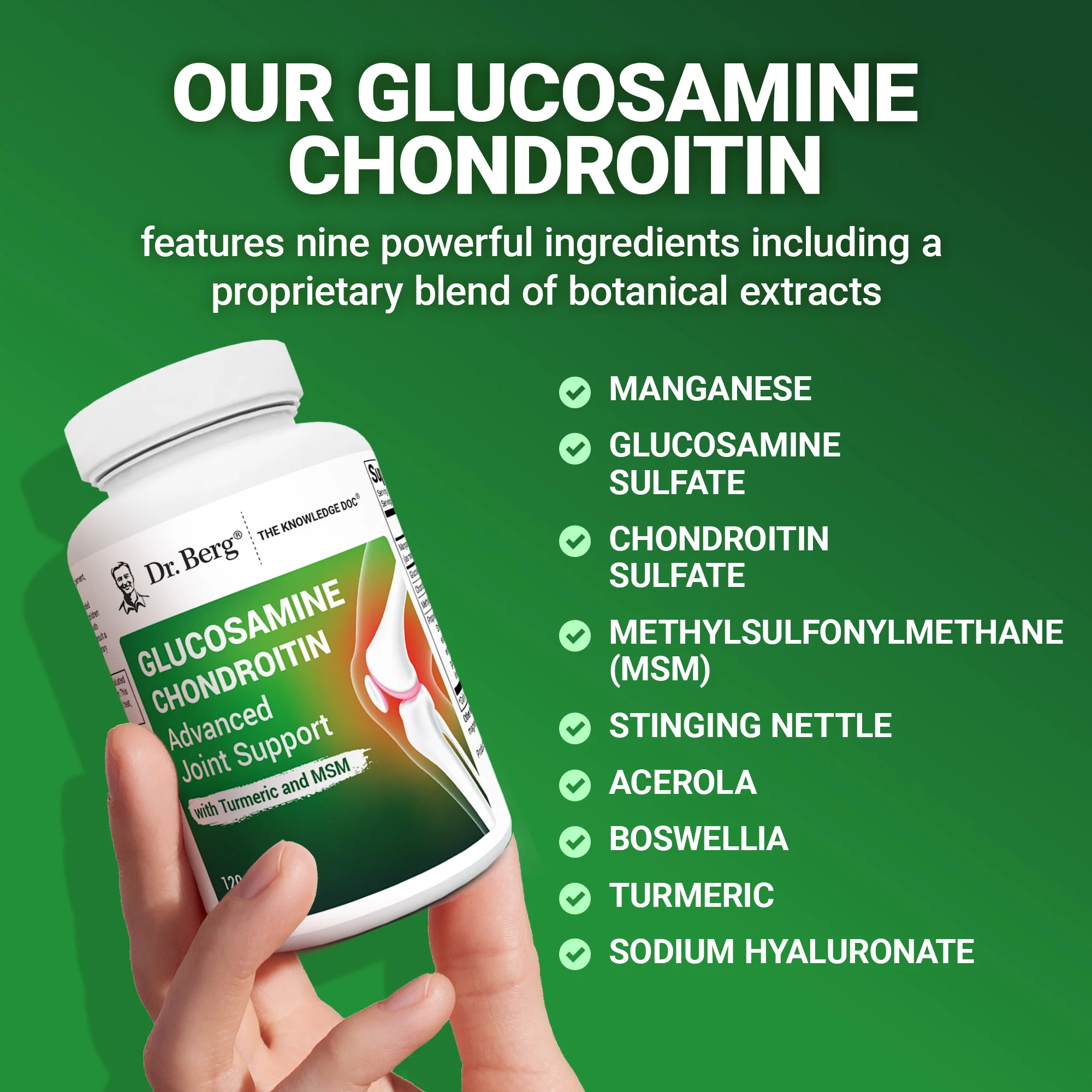 Glucosamine Chondroitin Advanced Joint Support with MSM – 120 Vegetable Capsules - Image 7