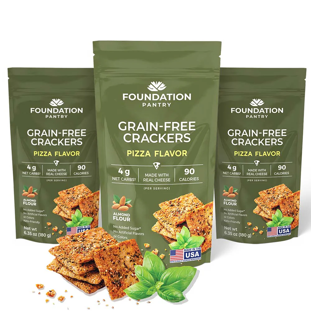 Foundation Pantry Pizza Flavor Grain-Free Crackers 3-Pack - Image 5