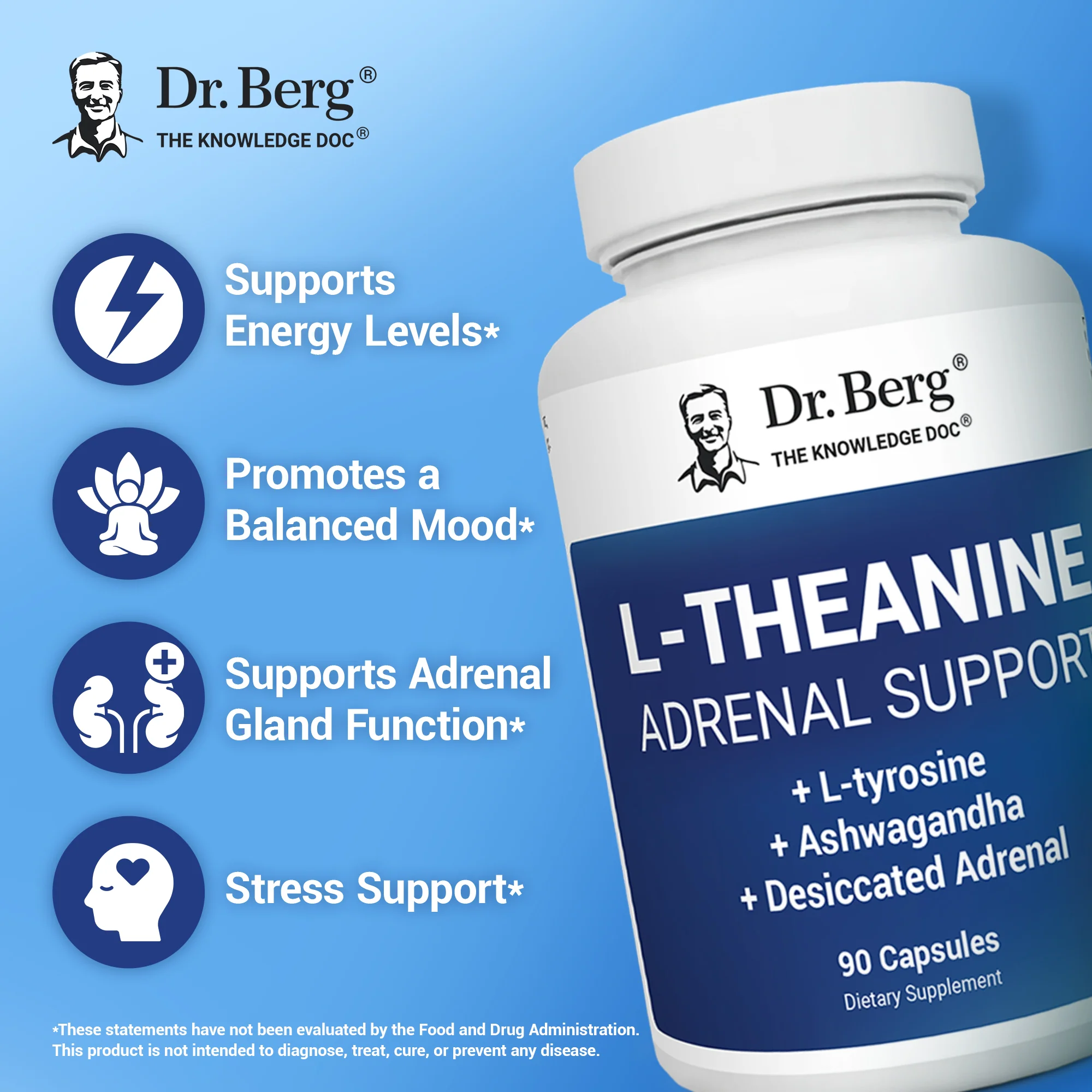 L-Theanine Adrenal Support – 200 mg of L-Theanine – 90 Capsules - Image 7