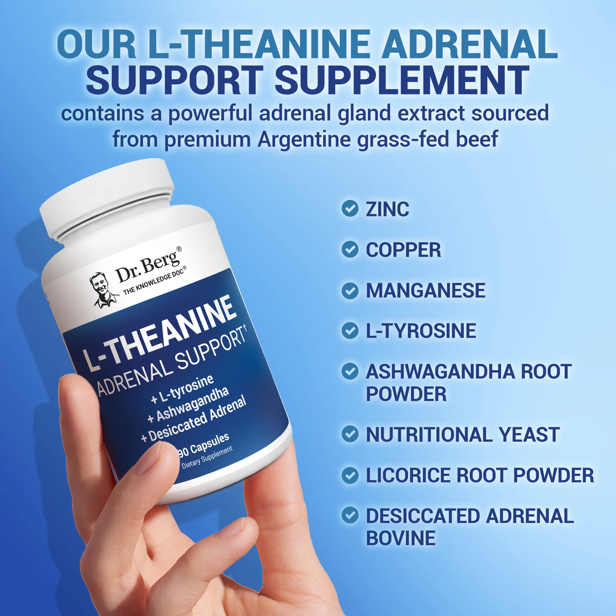 L-Theanine Adrenal Support – 200 mg of L-Theanine – 90 Capsules - Image 8