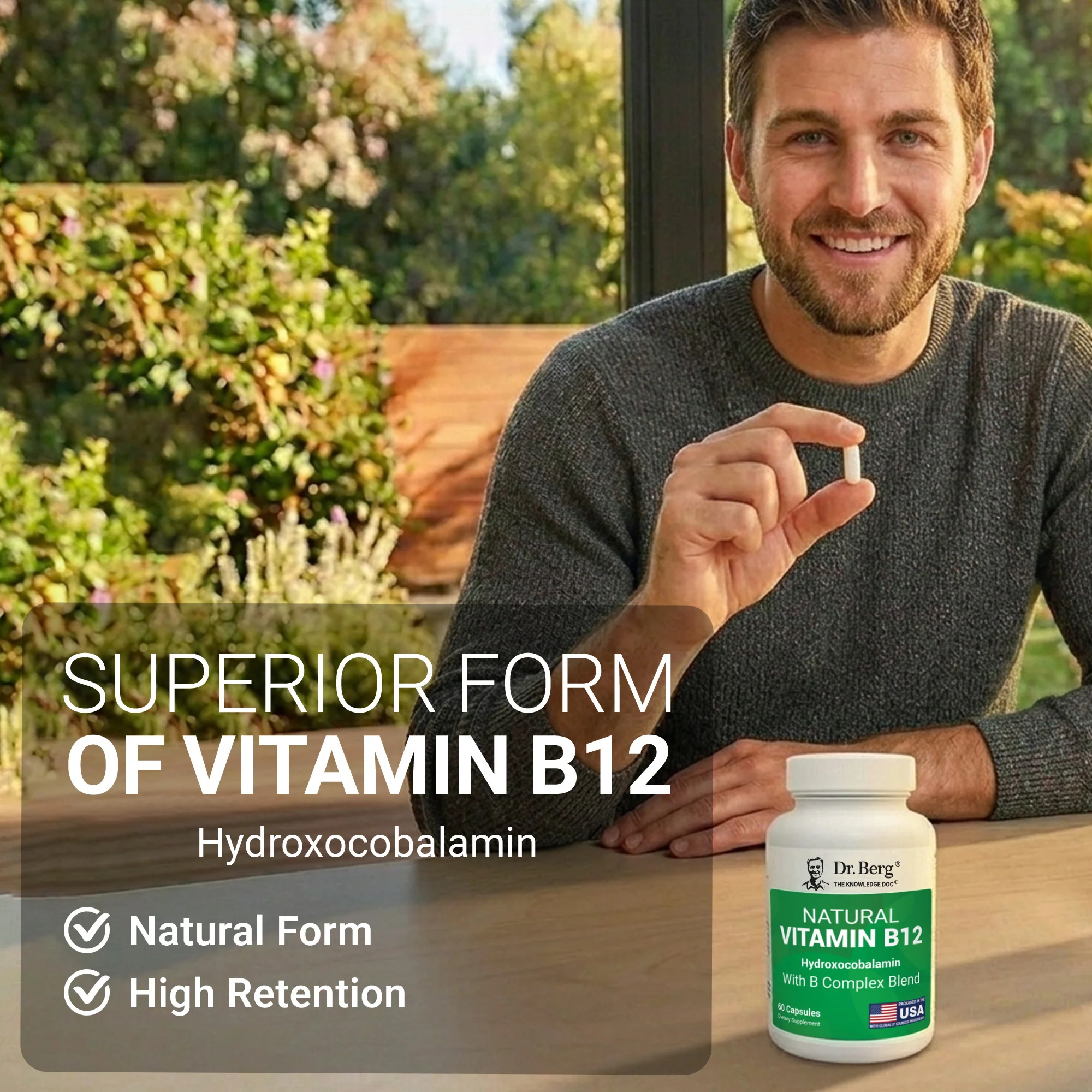 Natural Vitamin B12 – Hydroxocobalamin with B Complex Blend - Image 7