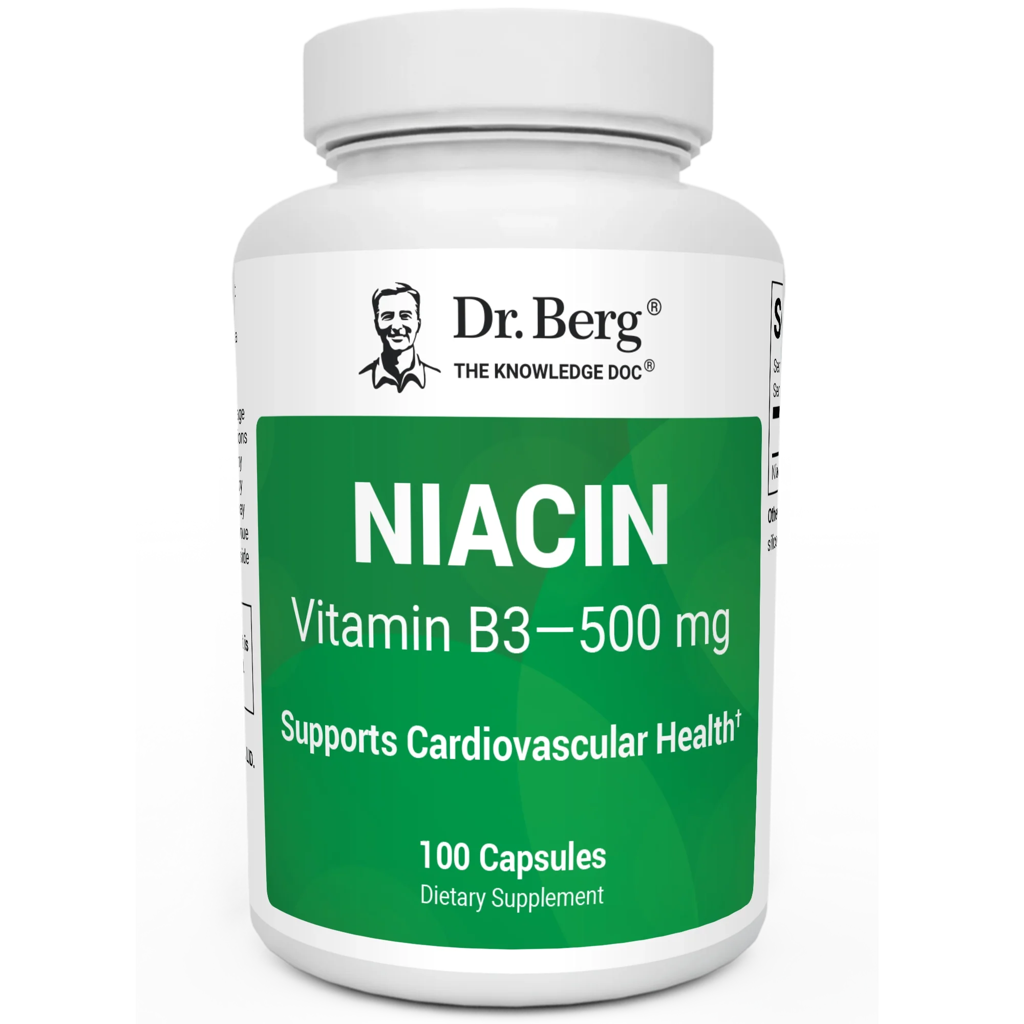 Niacin (Flushing Form) — Vitamin B3 500 mg per serving — Now only 125 mg per capsule - 100 Capsules