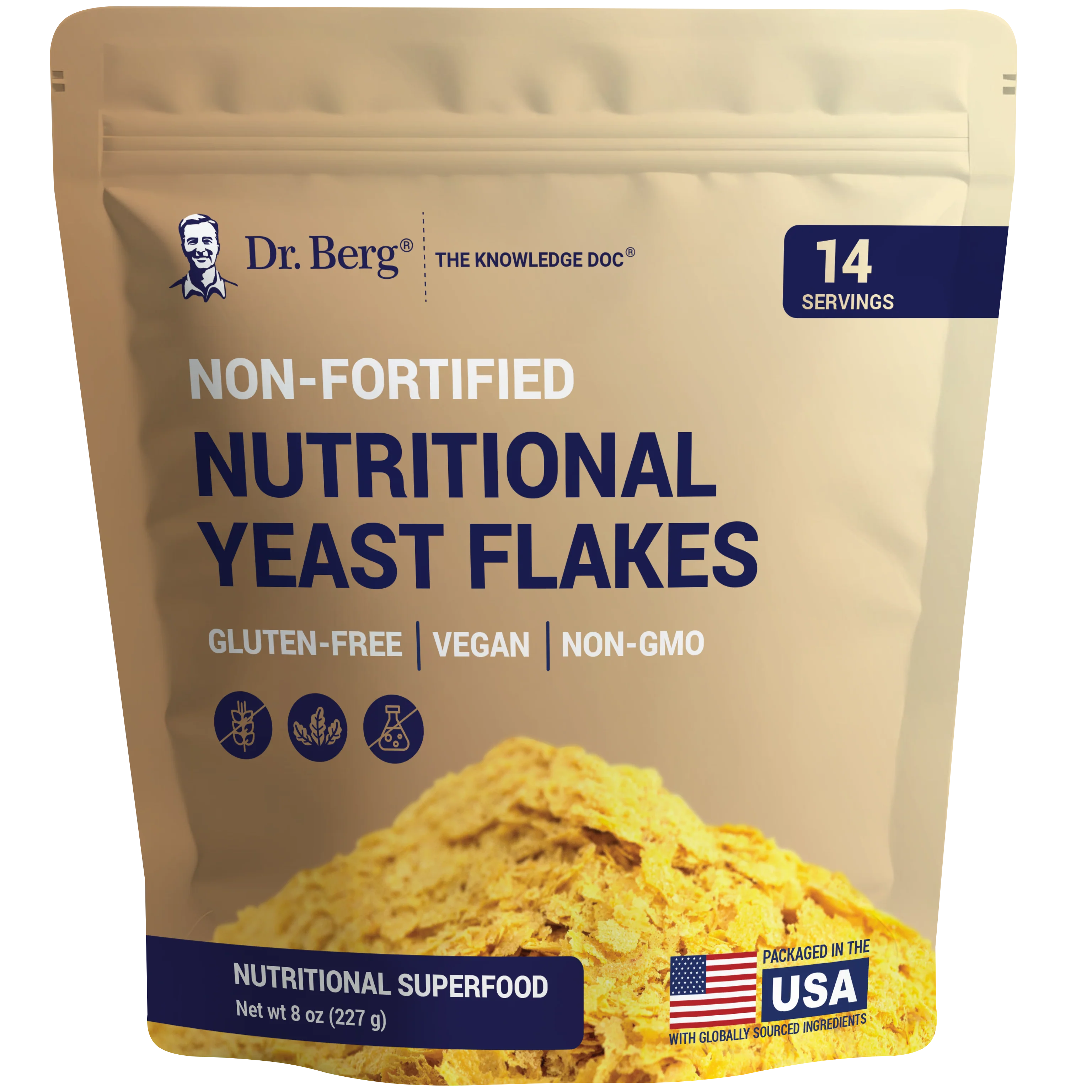 Nutritional Yeast Flakes Gluten-Free, Vegan, non-GMO – 8 oz