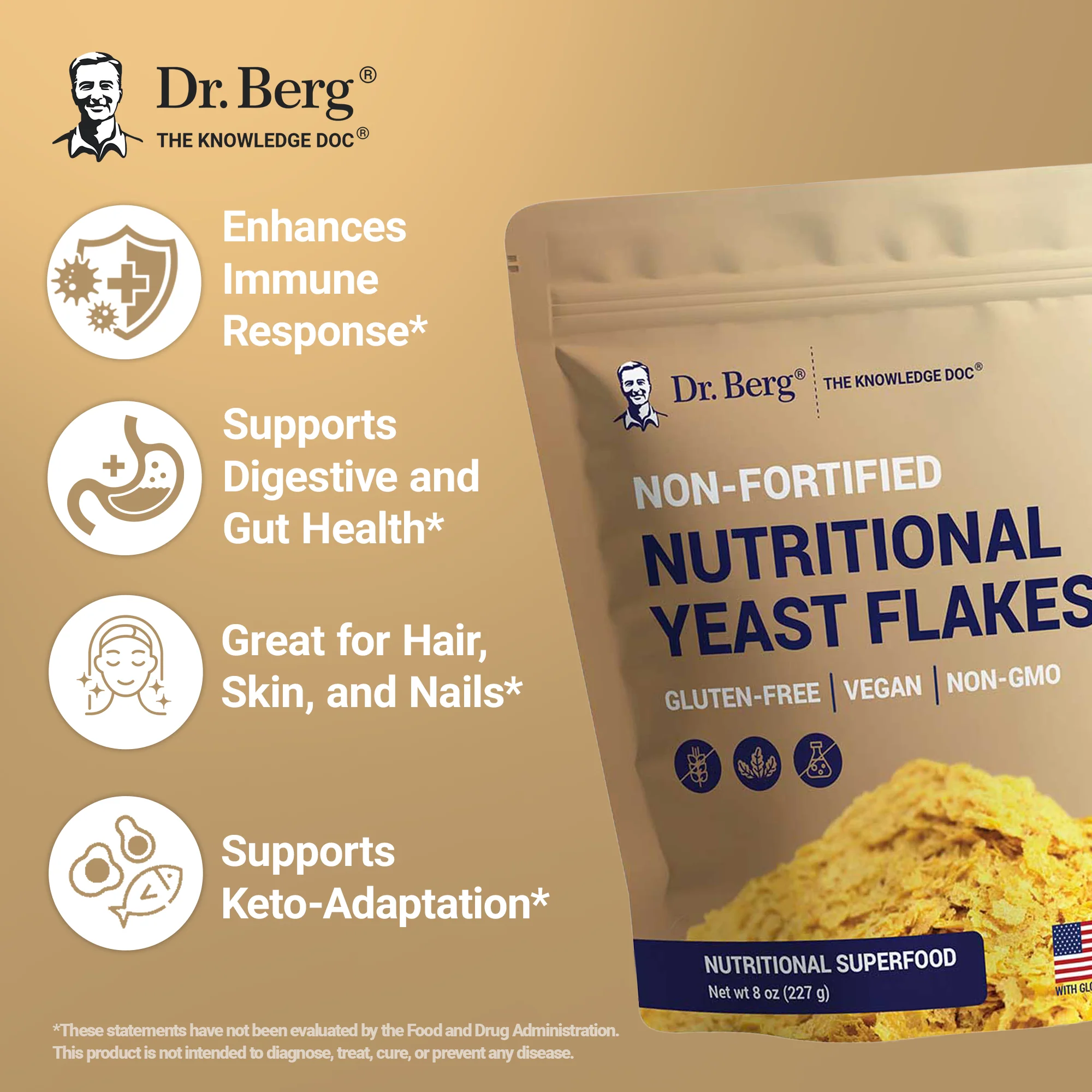 Nutritional Yeast Flakes Gluten-Free, Vegan, non-GMO – 8 oz - Image 4