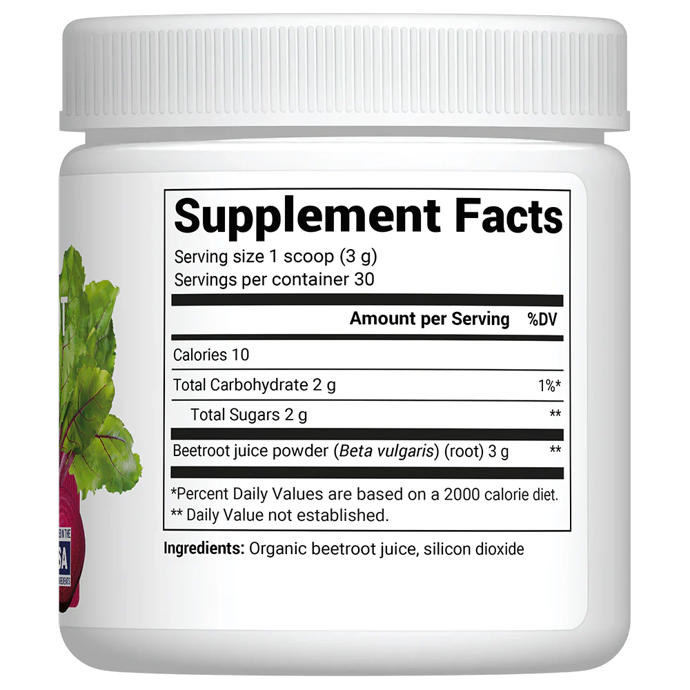 Organic Beetroot Juice Powder – Raw, Fresh, USDA Organic - 3.18 oz - Image 3