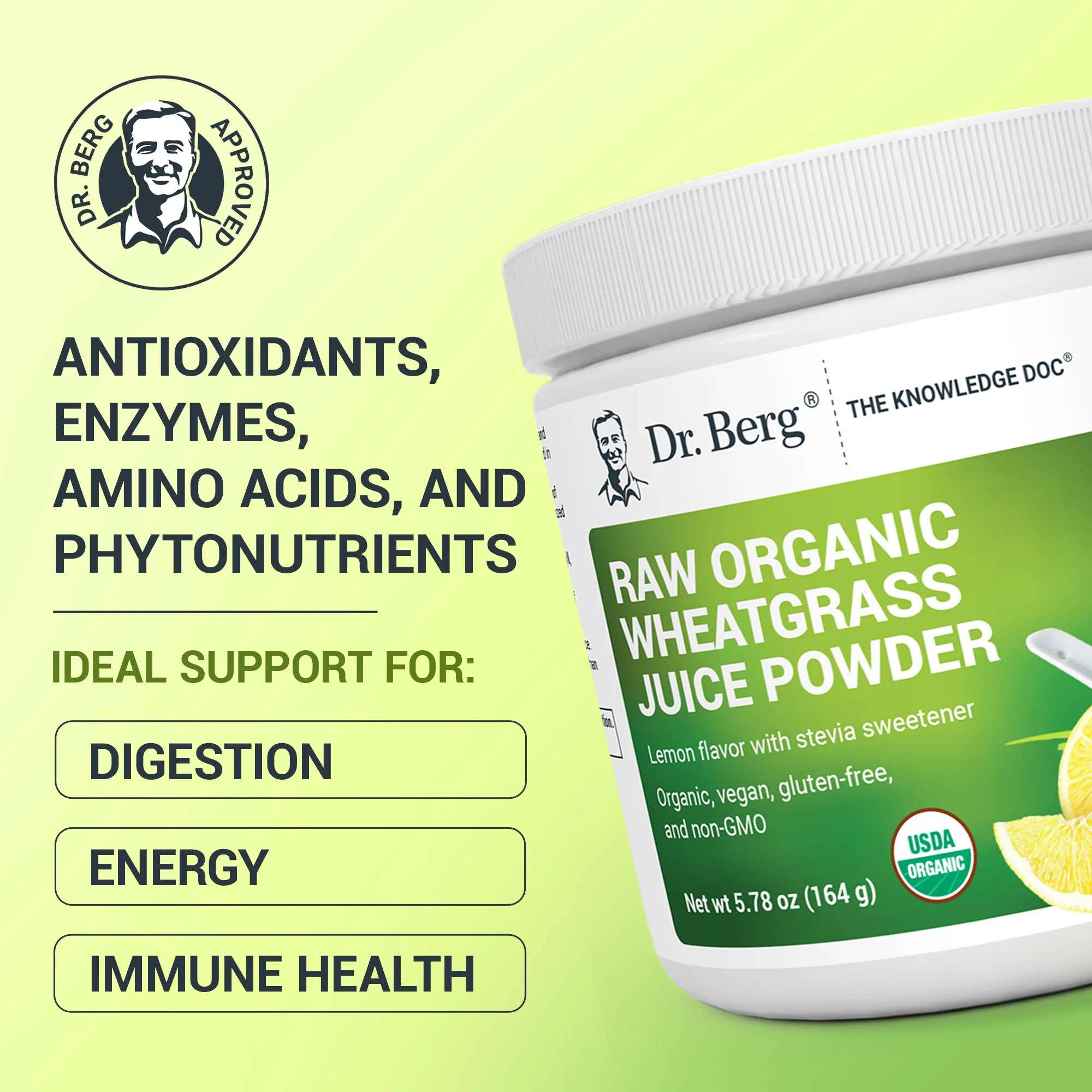 Raw Organic Wheatgrass Juice Powder USDA Organic – Lemon - Image 5