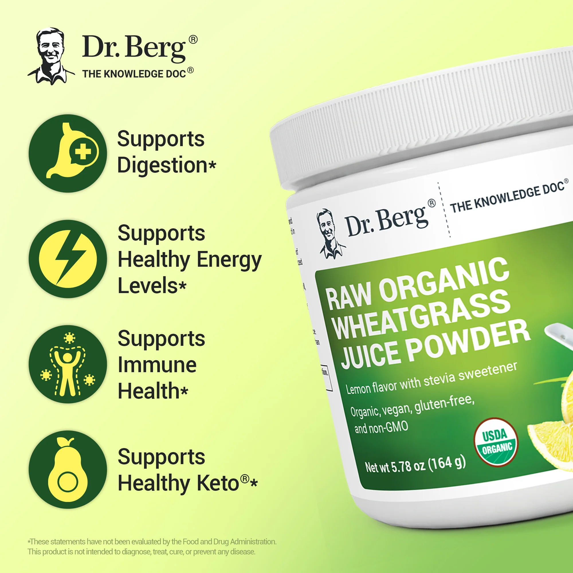 Raw Organic Wheatgrass Juice Powder USDA Organic – Lemon - Image 6