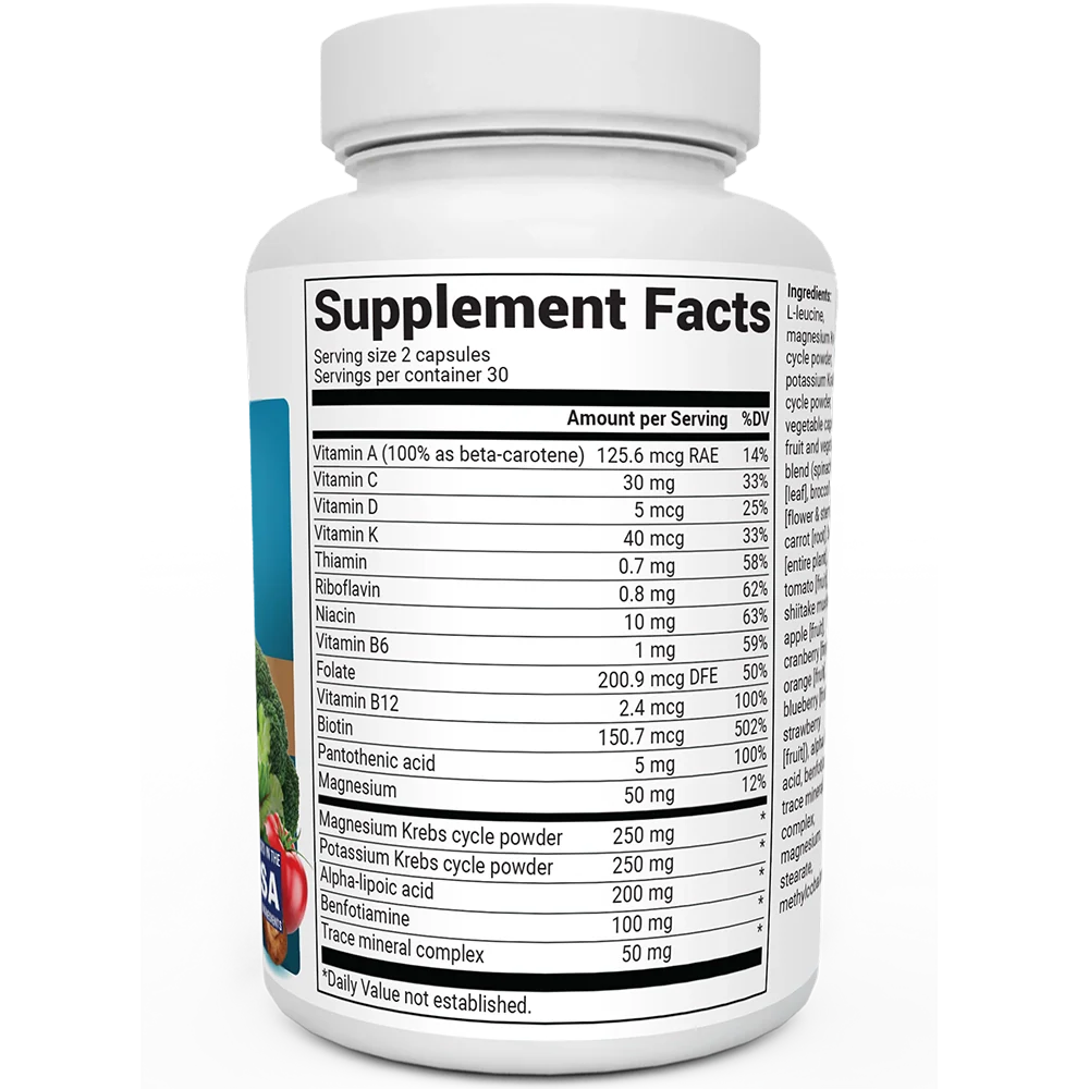 Whole Food Multivitamin with Minerals – 60 Capsules - Image 3