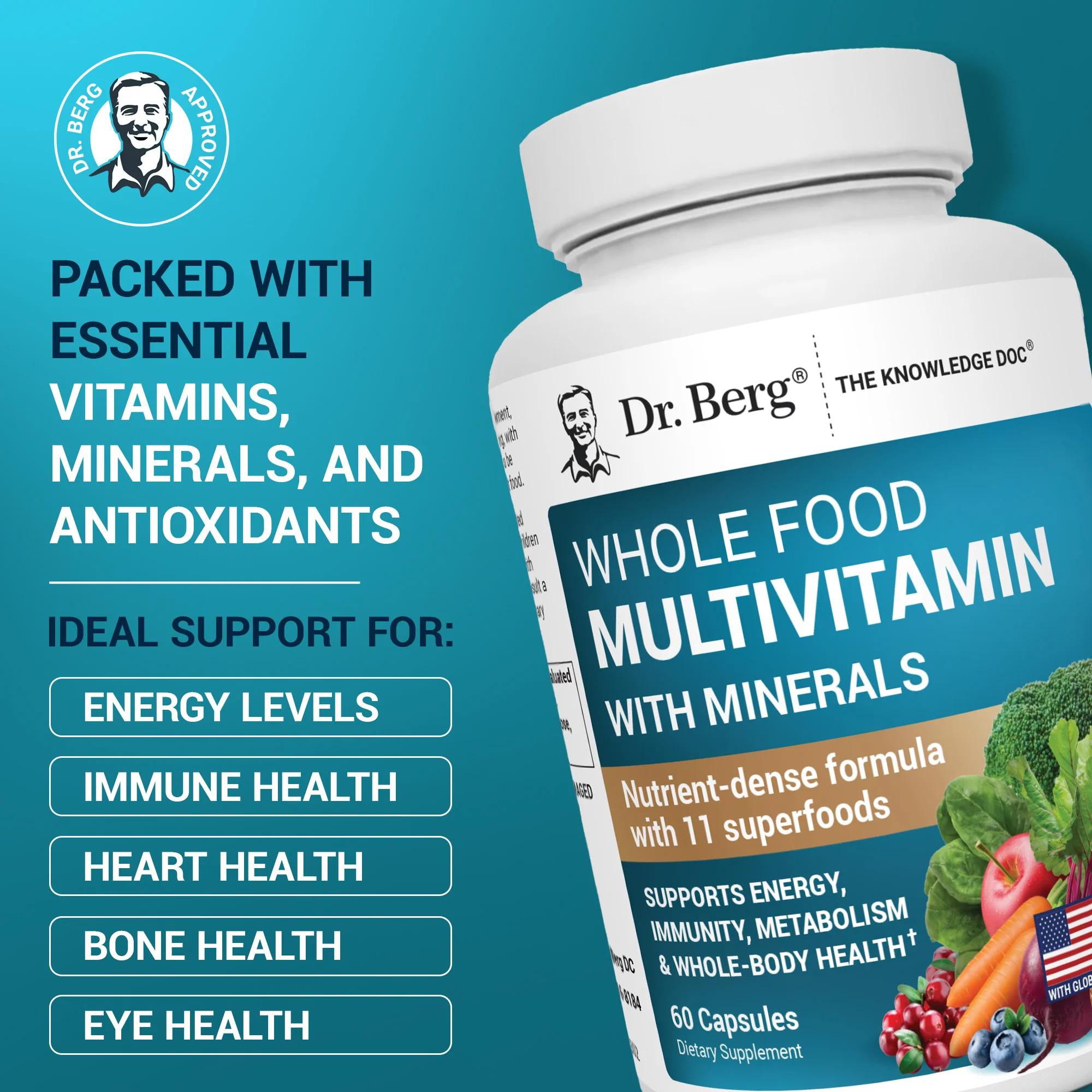 Whole Food Multivitamin with Minerals – 60 Capsules - Image 7