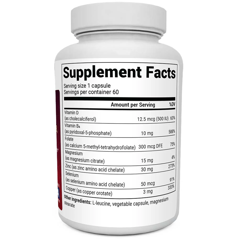 Zinc with Magnesium, Vitamin D3, and Selenium – 30 mg of Zinc – 60 vegetable capsules - Image 3